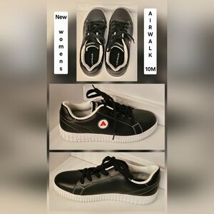 New Womens black & white AirWalk skateboard shoes size 10M low top sneakers